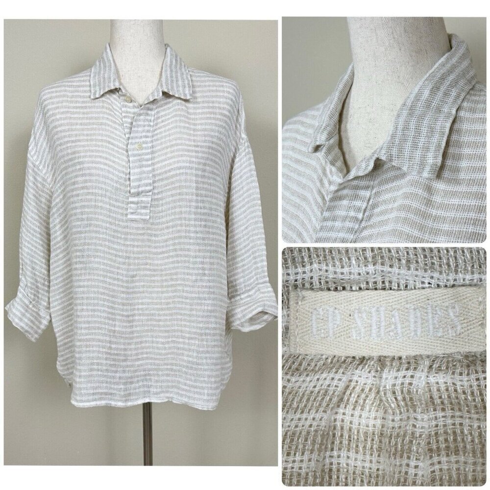 Cp Shades 100% Linen Gigi Top Oversized Relaxed Fit Womens Size Xs Coastal Boxy